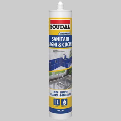 SILICONE ACETICO PER SANITARI SOUDAL ML 300  Ml 300 bianco     SOUDAL