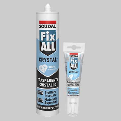 SIGILLANTE ADESIVO FIX ALL CRYSTAL TRASPARENTE SOUDAL  Ml 290 trasparente     SOUDAL