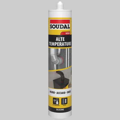 SILICONE ACETICO ALTE TEMPERATURE ML 310 ROSSO SOUDAL  Ml 310 rosso     SOUDAL