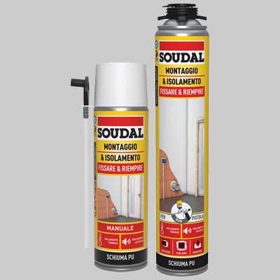 SCHIUMCA POLIURETANICA UNIVERSALE SOUDAL ML 750  Ml 750 per pistola     SOUDAL