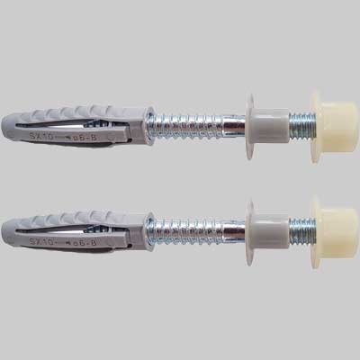 ELEMENTO DI FISSAGGIO PER CASSETTA A PARETE WDC  Foro 10 mm  Prof. 70 mm  Tassello s.10  Vite m.8 x 80  Spessore 12 mm     FISCHER