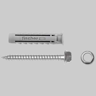 TASSELLO IN NYLON CON VITE LEGNO TESTA FLANGIATA - Sx 10 BM - 1 confezioni - FISCHER