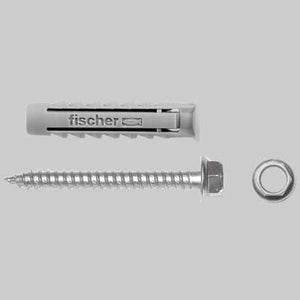 TASSELLO IN NYLON CON VITE LEGNO TESTA FLANGIATA - Sx 14 BM - 1 confezioni - FISCHER