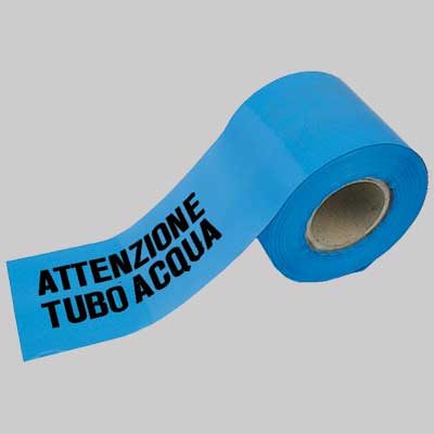 NASTRO AVVERTITORE PER TUBAZIONI SOTTOSUOLO  Blu  acqua     MADE IN ITALY