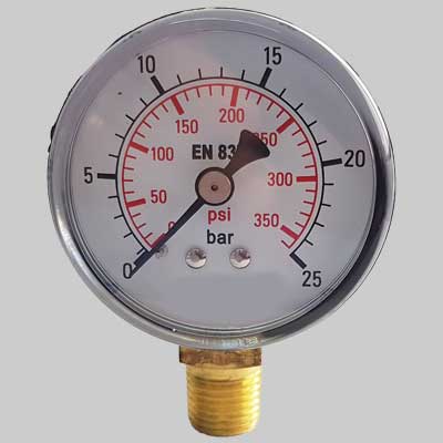 MANOMETRO Ø 50 LATERALE  0÷10 bar     MADE IN ITALY