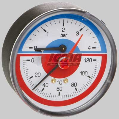 TERMOMANOMETRO ATTACCO POSTERIORE  1/2 0 EE ·4 Atm 0 EE ·120  °c     ICMA