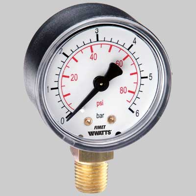 MANOMETRO Ø 80 LATERALE  0  25 bar G 3/8     WATTS INDUSTRIES