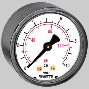 MANOMETRO Ø 63 POSTERIORE  0  10 bar| PSI G 1/4     WATTS INDUSTRIES