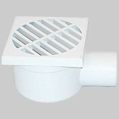 CHIUSINO SCARICO LATERALE ORIENTABILE  150 x 150 uscita 50 H 75 mm     STAMPLAST