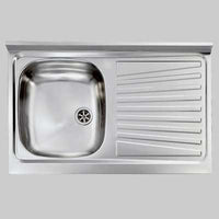 LAVELLO INOX UNA VASCA APPOGGIO  80 x 50 Sx     CM