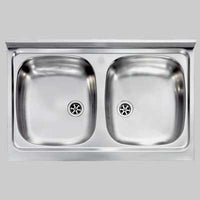LAVELLO INOX DUE VASCHE APPOGGIO  80 x 50     CM