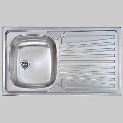 LAVELLO INOX UNA VASCA INCASSO  86 x 50 Dx     CM
