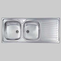 Lavello inox 2 vasche incasso c/gocciolatoio  116 X 50 Sx     CM
