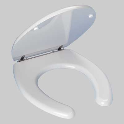 SEDILE GIGLIO PER VASO APERTO IN MDF Bianco coprivaso copriwater MADE IN ITALY