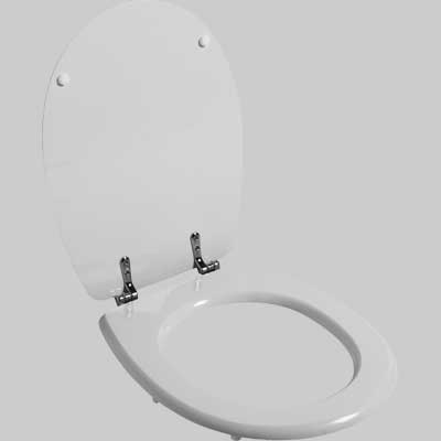 SEDILE GIGLIO PER VASO CHIUSO IN MDF Bianco coprivaso copriwater MADE IN ITALY