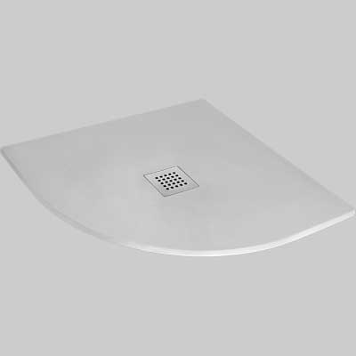 PIATTO DOCCIA SEMICIRCOLARE EFFETTO PIETRA BIANCO  90x90 cm     MADE IN ITALY