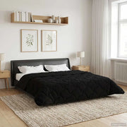 Duvet Estivo Nero 200 x 240 cm Microfibra e Fleece Teddy