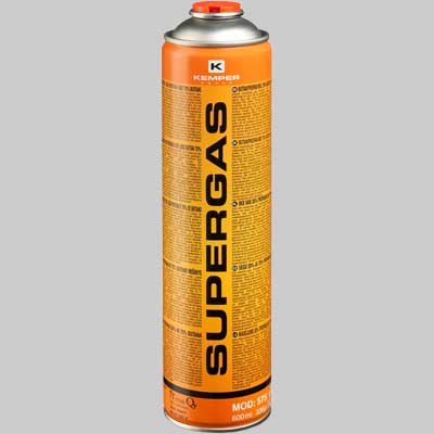 CARTUCCIA DI RICAMBIO SUPERGAS 600 ML  30% Propano  70% Butano     KEMPER