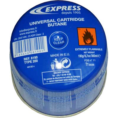 Cartuccia gas per lampada  Gr 190 express     EXPRESS