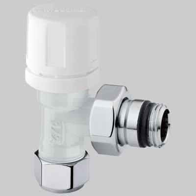 VALVOLA D'ARREDO A SQUADRA TERMOSTATICA BIANCA  3/8 x 2419     ARTECLIMA