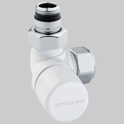 VALVOLA D'ARREDO AD ANGOLO TERMOSTATICA SX BIANCA  1/2 x 2419     ARTECLIMA