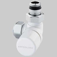 VALVOLA D'ARREDO AD ANGOLO TERMOSTATICA DX BIANCA  1/2 x 2419     ARTECLIMA