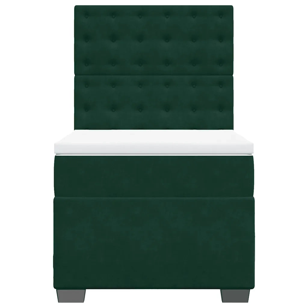 Giroletto a Molle con Materasso Verde Scuro 80x200 cm Velluto 3290777