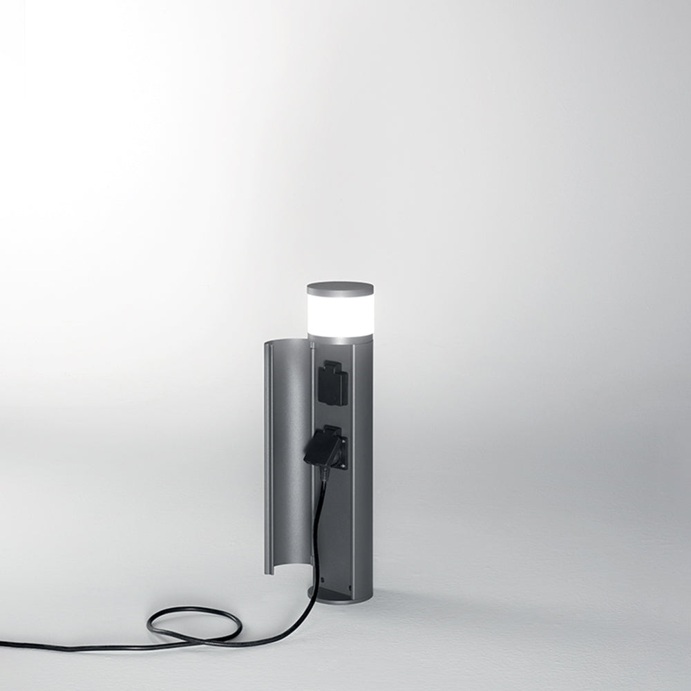 Paletto Esterno Contemporaneo Espina Alluminio Grigio Grafite 1 Luce G9