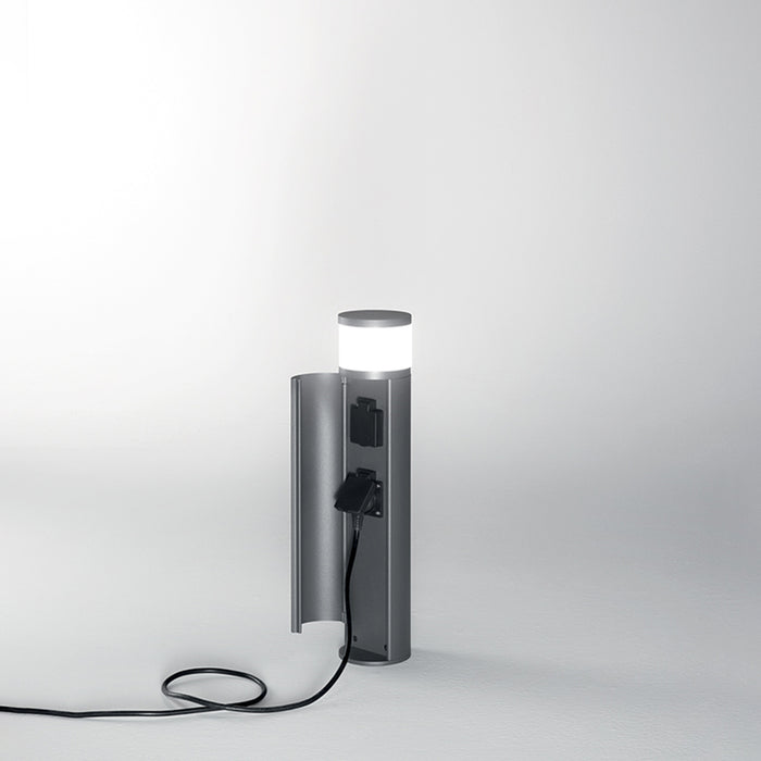 Paletto Esterno Contemporaneo Espina Alluminio Grigio Grafite 1 Luce G9