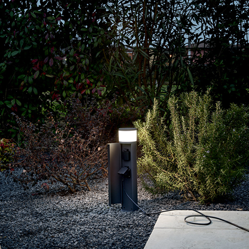 Paletto Esterno Contemporaneo Espina Alluminio Grigio Grafite 1 Luce G9