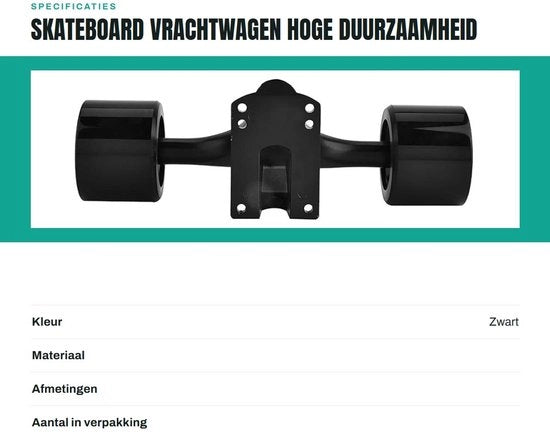 Set di Skateboard per Camion - 2 x Trucchi per Skateboard - 4 x Ruote per Skateboard - 4 x Laviatori ABEC-9 - 2 x Supporti di Altezza - Ruote per Skateboard in Poliuretano Duraturo - Set di Skateboard
