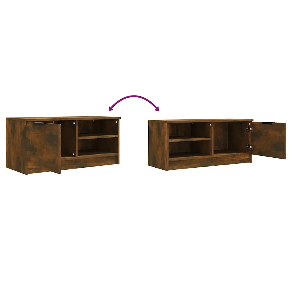 Mobili TV 2 pz Rovere Fumo 80x35x36,5 cm in Legno Multistrato 817118