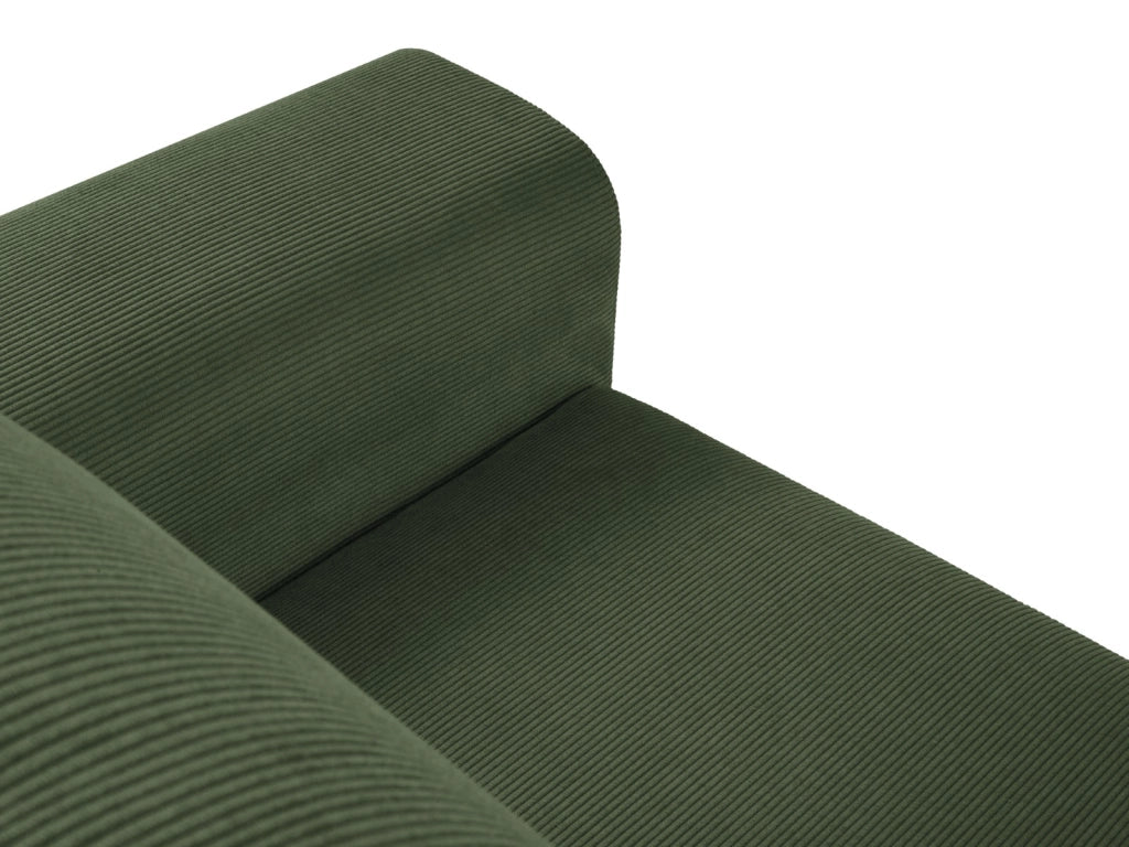 Cosmopolitan Design - Divano convertibile angolare sinistro con box "Kyoto" 4 posti in velluto a coste verde bottiglia 