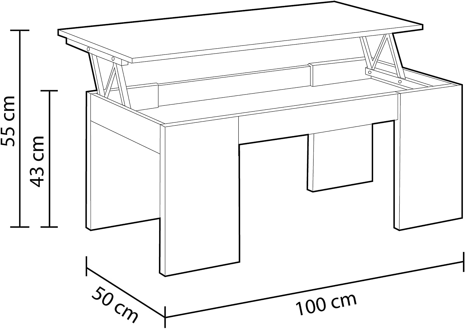 Tavolinetto da caffè Soggiorno 102X50X43H Canadian