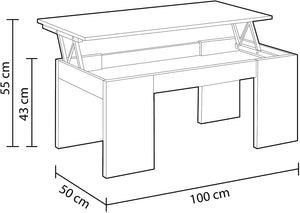 Tavolinetto da caffè Soggiorno 102X50X43H Canadian