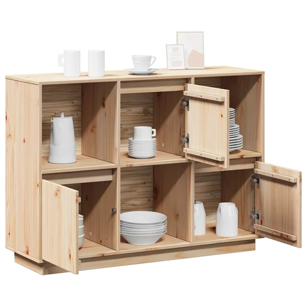 Credenza 110,5x35x80 cm in Legno Massello di Pino