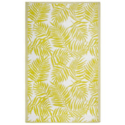 Tappeto per esterno Mat Giallo Sintetico 120 x 180 cm Foglia di Palma Motivo Floreale Eco Friendly Moderno