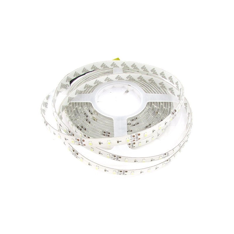 24V Bobina Striscia LED 5 Metri 300 SMD 3528 Bianco Freddo Tagliabile IP65 Biadesivo per Camion Barca
