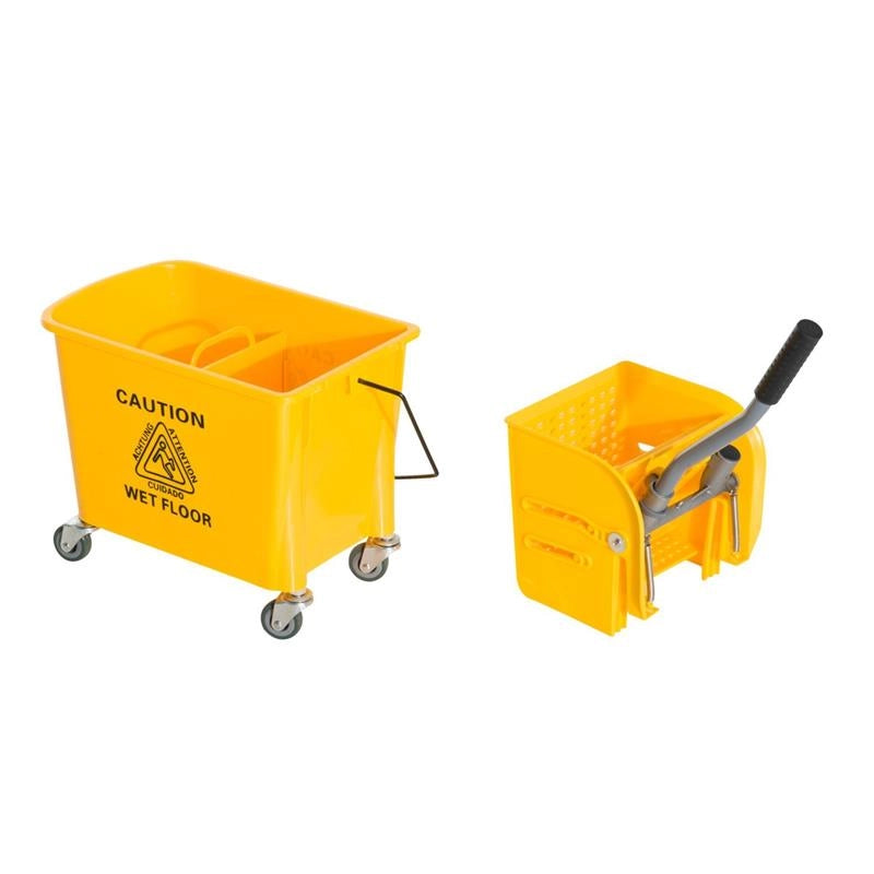 CARRELLO SECCHIO 20L CON SEPARATORE ACQUA E STRIZZATORE RIMOVIBILE IN PP