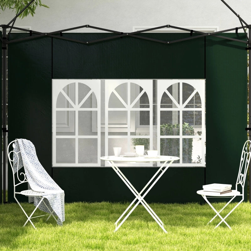 Set di 2 pannelli laterali per gazebo 3x3 e 3x6, impermeabili, con finestre, verde scuro.