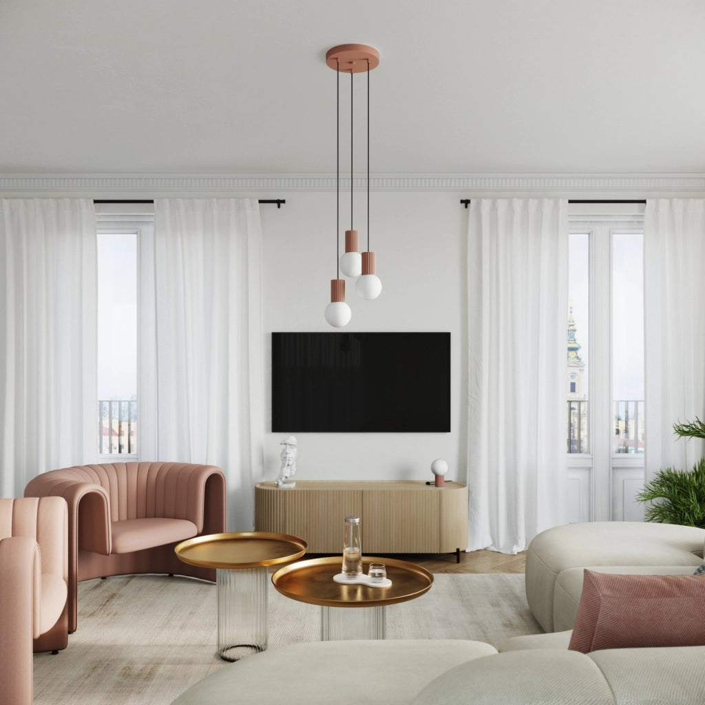 Lampada da tavolo SFERA mocca sfera vetro bianco G9