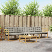Set di divani da esterno 5 pcs Bianco e Grigio Chiaro 3388385