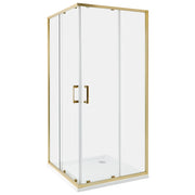 Box Doccia Vetro Temperato Argento Cornice Alluminio Doppia Porta 80x80x185cm