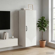 Mobiletto a muro Bianco Lucido 33 x 34,5 x 90 cm 898929