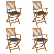 Sedie da Giardino Pieghevoli 4 pz con Cuscini Massello Acacia cod mxl 47641