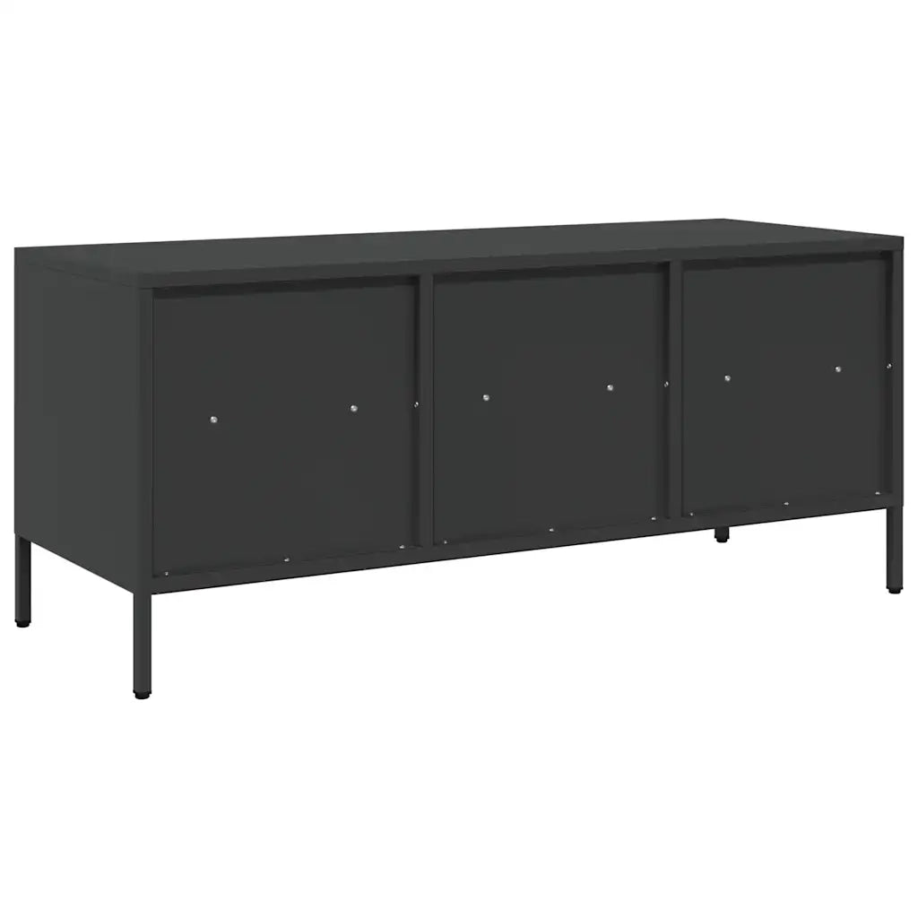 vidaXL Mobile TV Nero 101,5x39x43,5 cm in Acciaio Laminato a Freddo