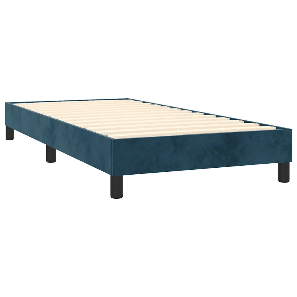 Letto a Molle con Materasso e LED Blu Scuro 80x200cm in Velluto 3134613