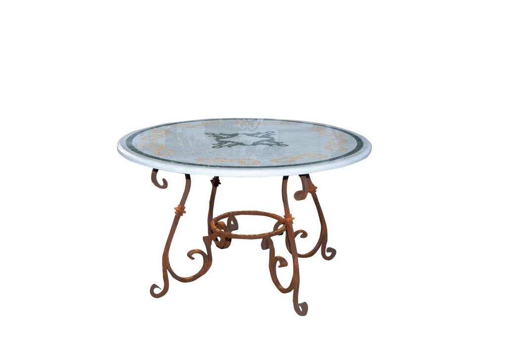 Biscottini Base tavolo in ferro pieno rotonda L110xPR110xH74 cm. (diam.90 cm.) forgiato