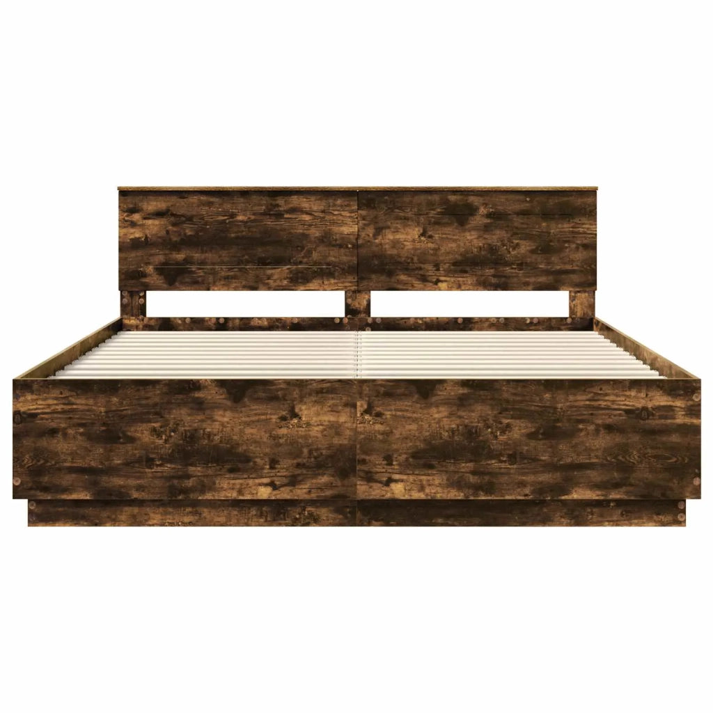 Struttura del letto Rovere fumé 200 x 200 cm Legno multistrato 3408044