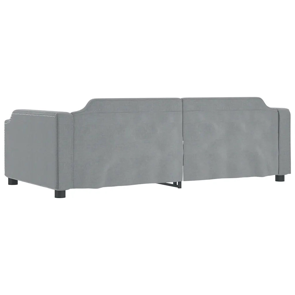 Divano Letto Estraibile Cassetti Grigio Chiaro 100x190 Tessuto 3197717